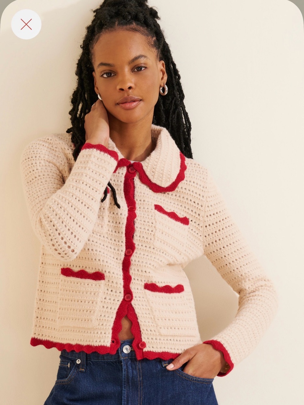 NVLT scalloped edge cardigan XS